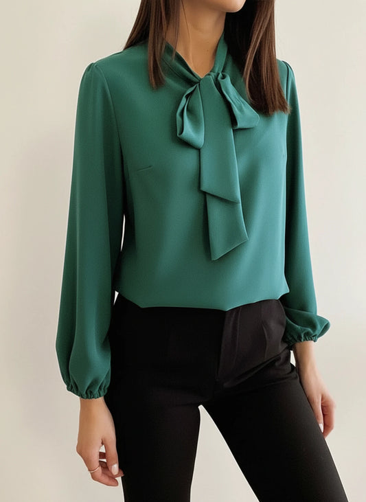 Women's Tie Neck Blouse