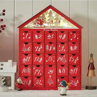 Wooden Advent Calendar with 24 Storage Drawers – DIY Refillable Light-Up Christmas Countdown
